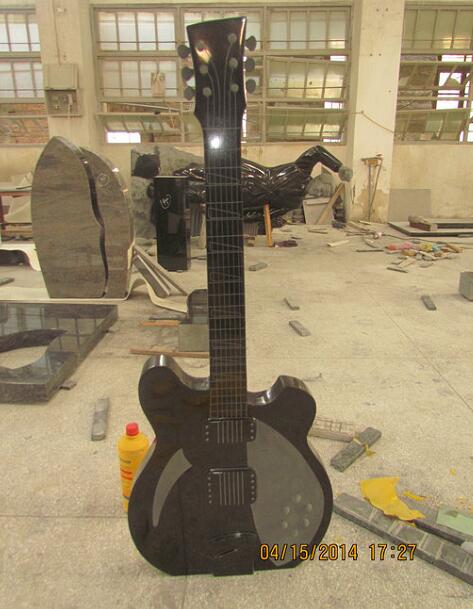 Shangxi Black Granite Guitar Sculpture