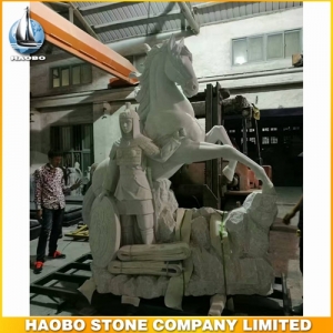 Large Crazy Stone Horse Sculpture